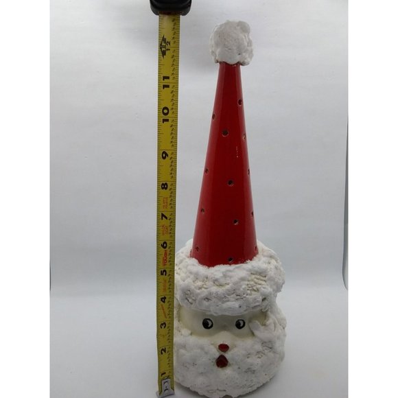 Santa Claus 12.75" Faux Candle Votive Holder? Decor Signed Bhadon - Picture 3 of 9